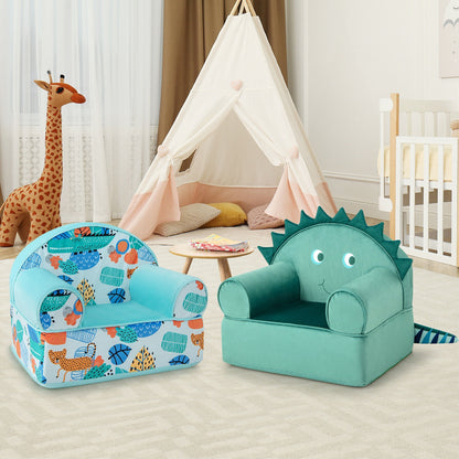 Kids Armchair with Plush Velvet Cover and Soft Sponge Filling, Blue Kids Chairs & Seating at Gallery Canada