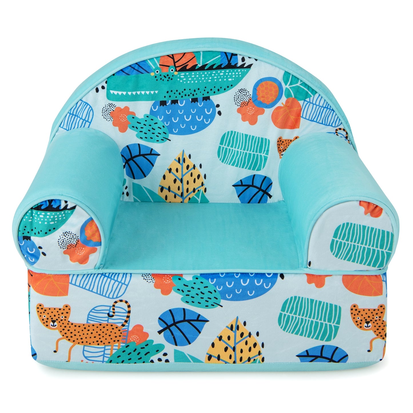 Kids Armchair with Plush Velvet Cover and Soft Sponge Filling, Blue Kids Chairs & Seating at Gallery Canada