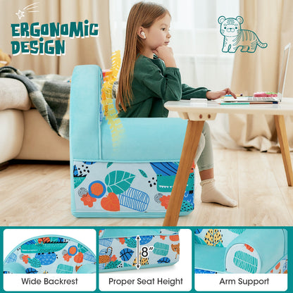 Kids Armchair with Plush Velvet Cover and Soft Sponge Filling, Blue Kids Chairs & Seating at Gallery Canada