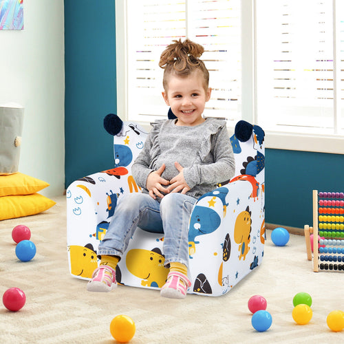 High-density Padding Kids Sofa with Armrest and Extra Pilow, Blue