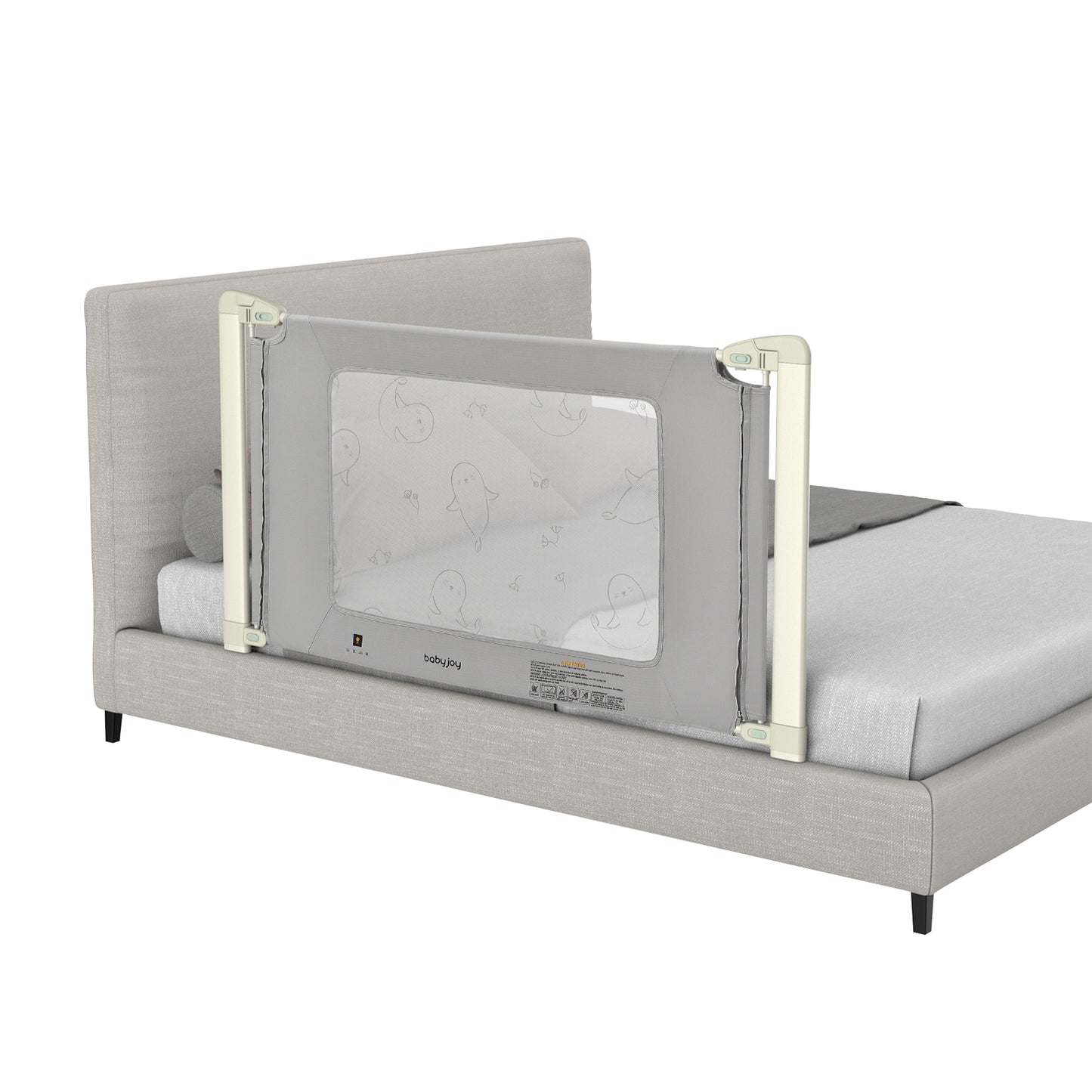 Toddler Bed Rail Guard, Adjustable Height, Safety Lock, 59 Inch, Gray Bed Rails Gray at Gallery Canada