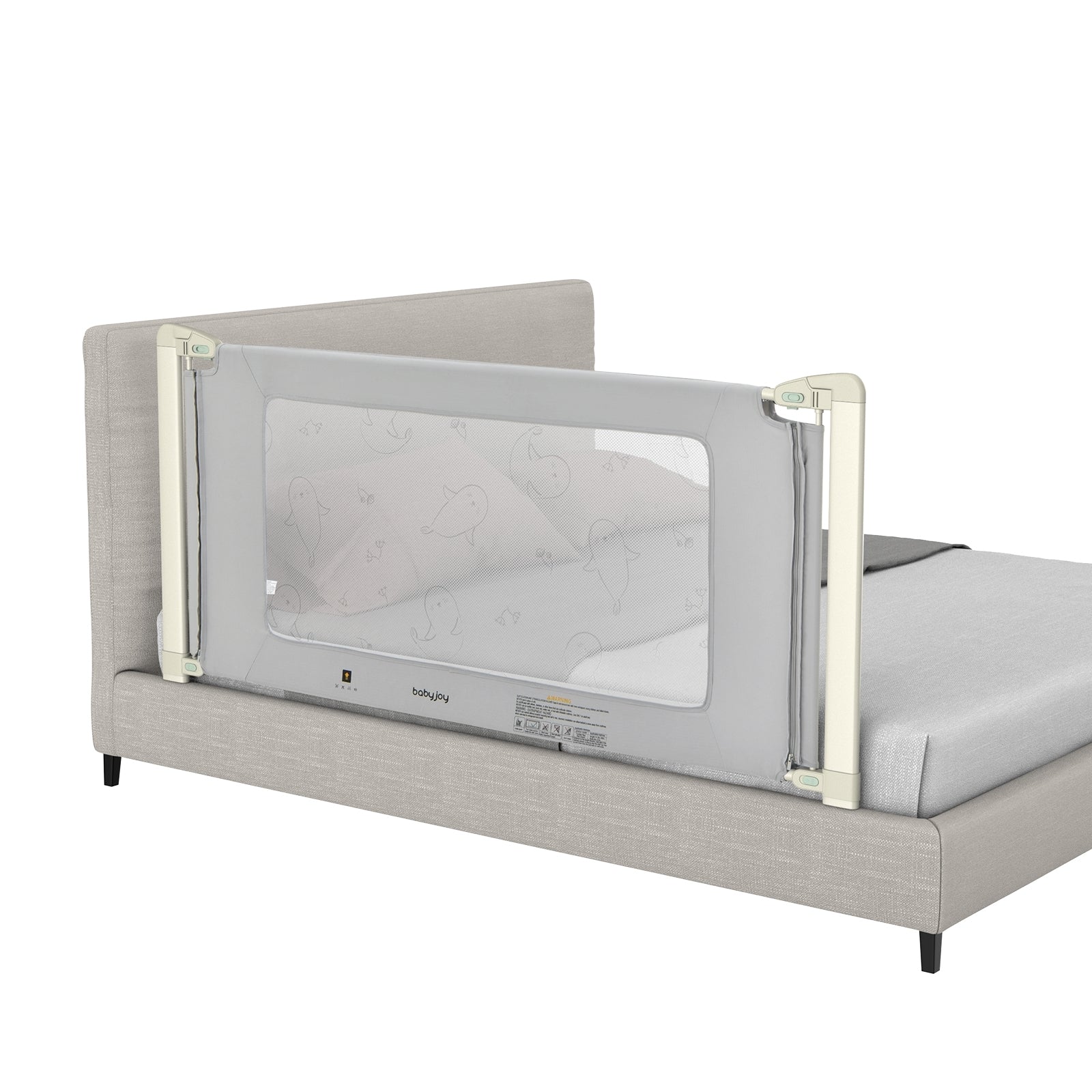 Toddler Bed Rail Guard, Adjustable Height, Safety Lock, 70 Inch, Gray Bed Rails at Gallery Canada