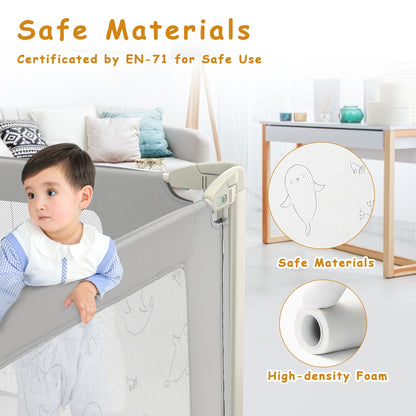 Bed Rail Guard for Toddlers Kid with Adjustable Height and Safety Lock-70 inch, Gray Bed Rails at Gallery Canada