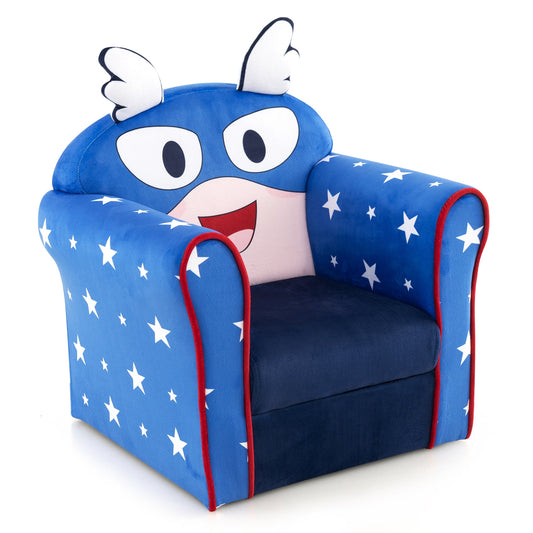 Kids Sofa With Armrest, Thick Cushion, Blue Kids Chairs & Seating Blue at Gallery Canada