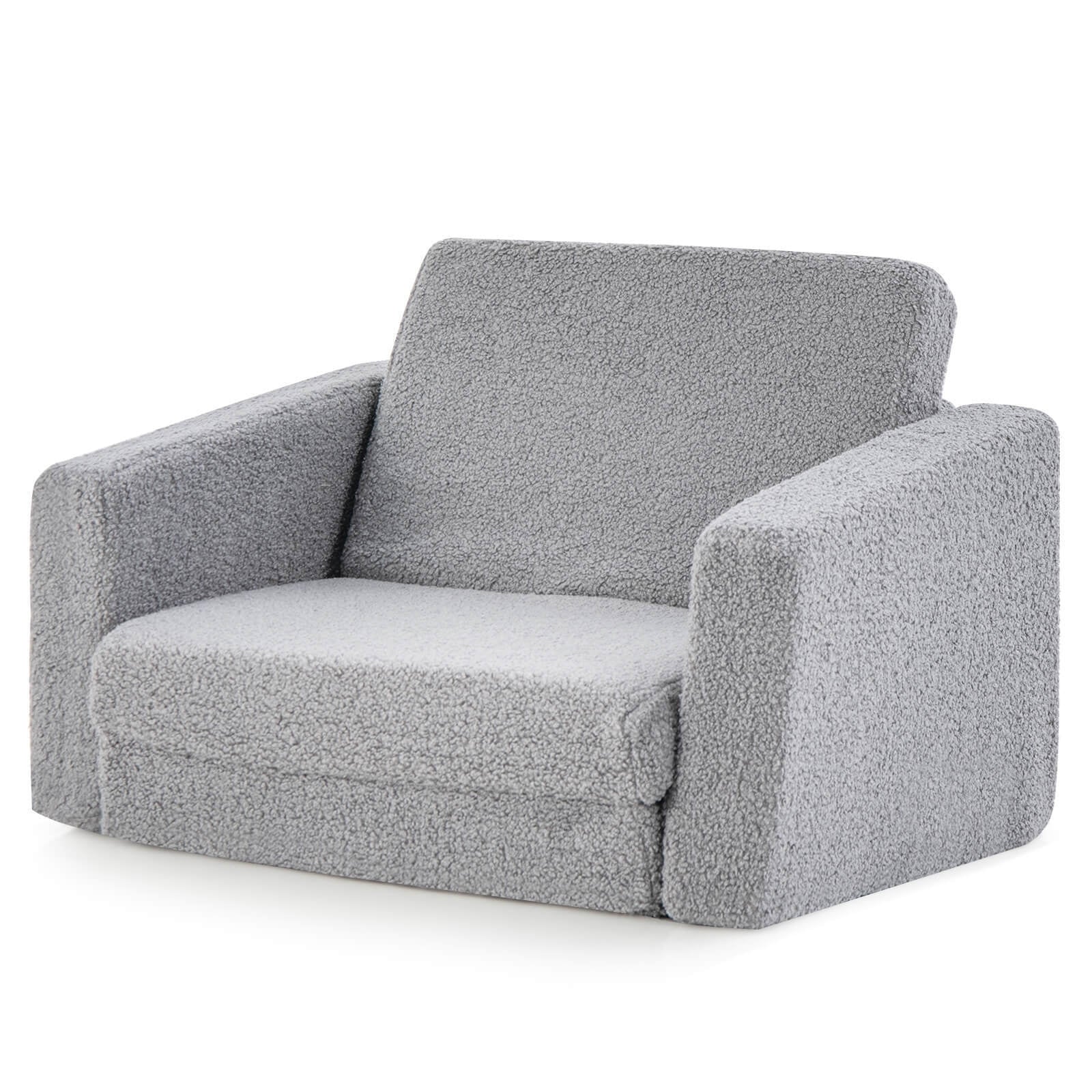 2-in-1 Toddler Fold out Couch, Gray Kids Chairs & Seating at Gallery Canada