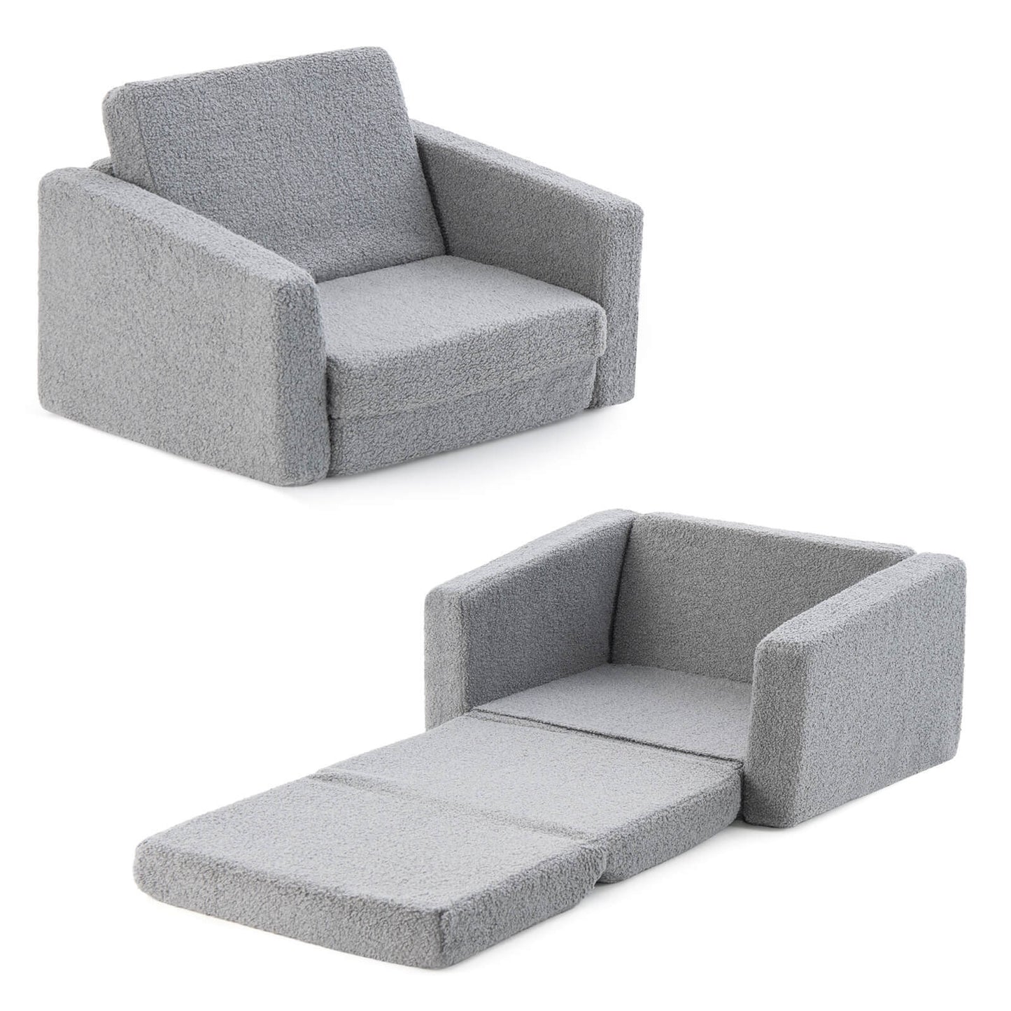 2-in-1 Toddler Fold out Couch, Gray Kids Chairs & Seating at Gallery Canada