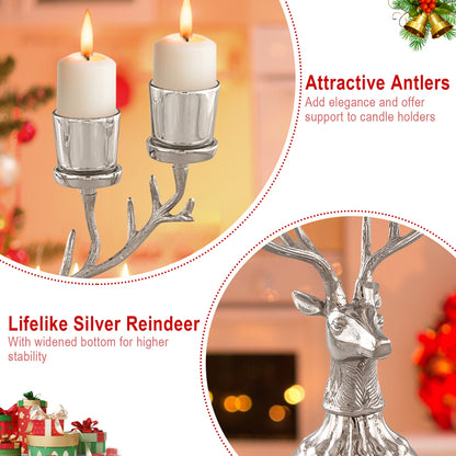 Reindeer Candle Holder Christmas Ornament for 4 Candles Aluminum Decoration, Silver Christmas Decor & Accessories at Gallery Canada