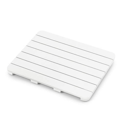 Waterproof HIPS Bath Spa Shower Mat, Non Slip Foot Pads, White