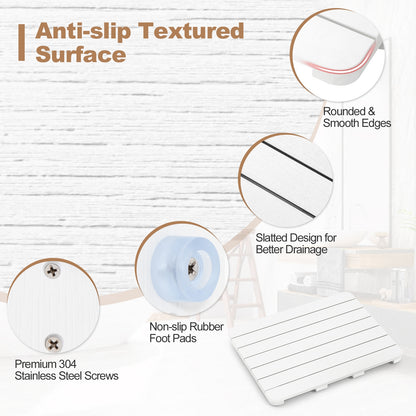 Waterproof HIPS Bath Spa Shower Mat with Non Slip Foot Pads, White Bath Safety at Gallery Canada