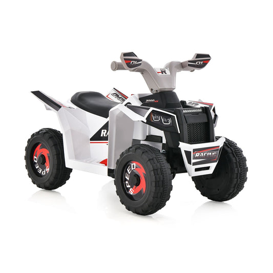 Kids Ride on ATV 4 Wheeler Quad Toy Car with Direction Control, White - Gallery Canada