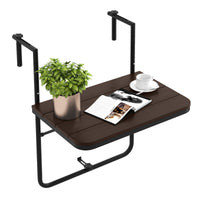 Thumbnail for Folding Hanging Table with 3-Level Adjustable Height for Patio Balcony - Gallery View 4 of 9
