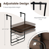 Thumbnail for Folding Hanging Table with 3-Level Adjustable Height for Patio Balcony - Gallery View 7 of 9