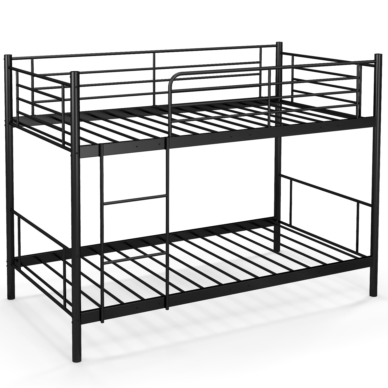 Metal Bunk Bed with Ladder and Full-length Guardrails, Black Bunk Bed Frame at Gallery Canada