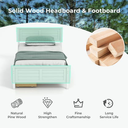 Twin Size Bed Frame with Storage Drawers, White Trundle Bed Frame at Gallery Canada