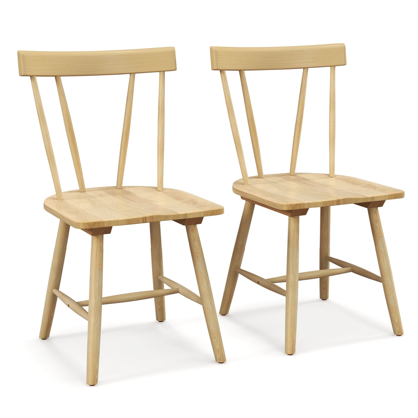 Windsor Style Armless Chairs, Solid Rubber Wood Frame, Natural Chairs Natural at Gallery Canada