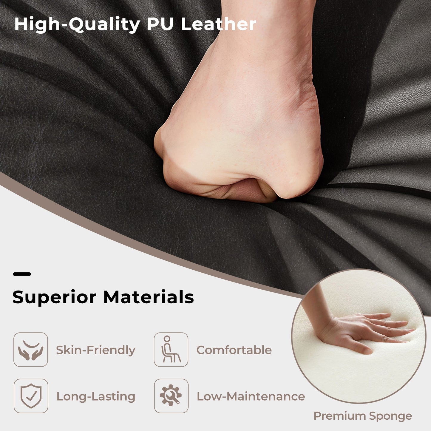 25.5 Inch Counter Height Bar Chair Set of 2 with Backrest Padded Seat, Walnut Dining Chairs at Gallery Canada