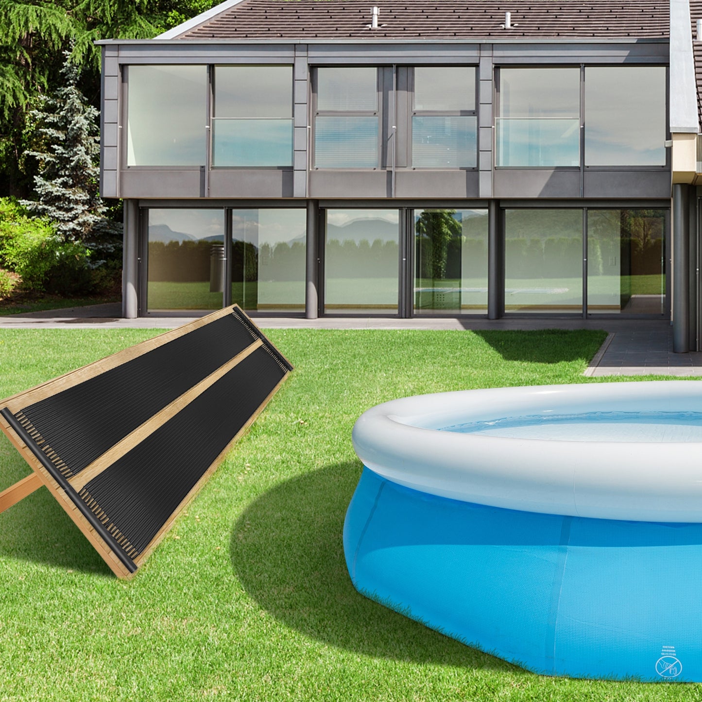 2 Pieces 16.4 Feet Weatherproof Solar Swimming Pool Heating System-M, Black Swimming Pools at Gallery Canada