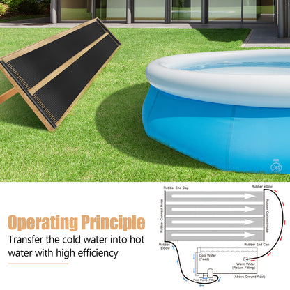 2 Pieces 16.4 Feet Weatherproof Solar Swimming Pool Heating System-M, Black Swimming Pools at Gallery Canada