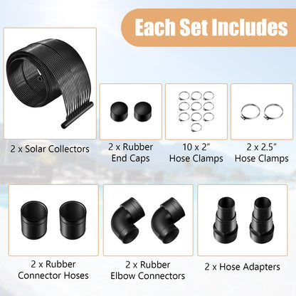 2 Pieces 16.4 Feet Weatherproof Solar Swimming Pool Heating System-M, Black Swimming Pools at Gallery Canada