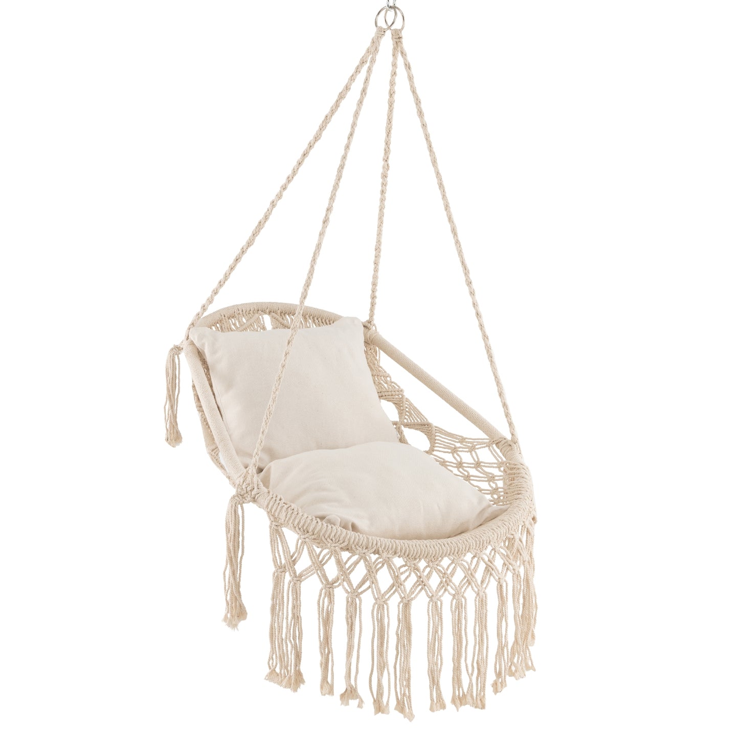 Hanging Hammock Chair With Soft Seat Cushions, Beige Porch Swings Beige at Gallery Canada