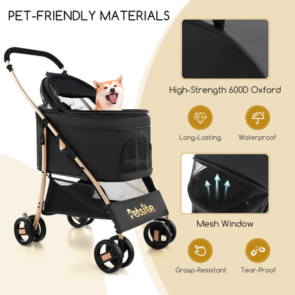 3-In-1 Pet Stroller with Removable Car Seat Carrier, Black Dog Supplies at Gallery Canada