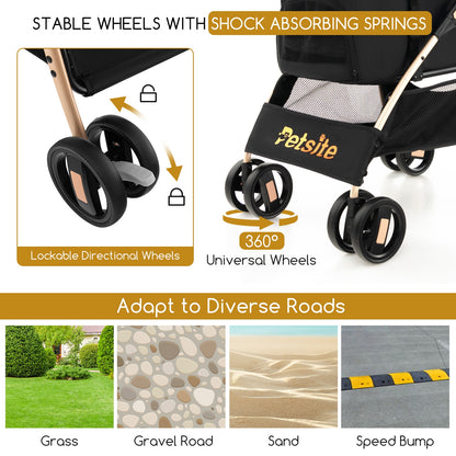 3-In-1 Pet Stroller with Removable Car Seat Carrier, Black Dog Supplies at Gallery Canada