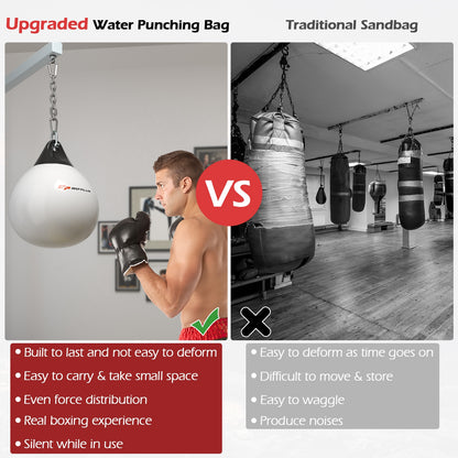 21 Inch Water Punching Bag with Adjustable Metal Chain, White Boxing & Martial Arts at Gallery Canada