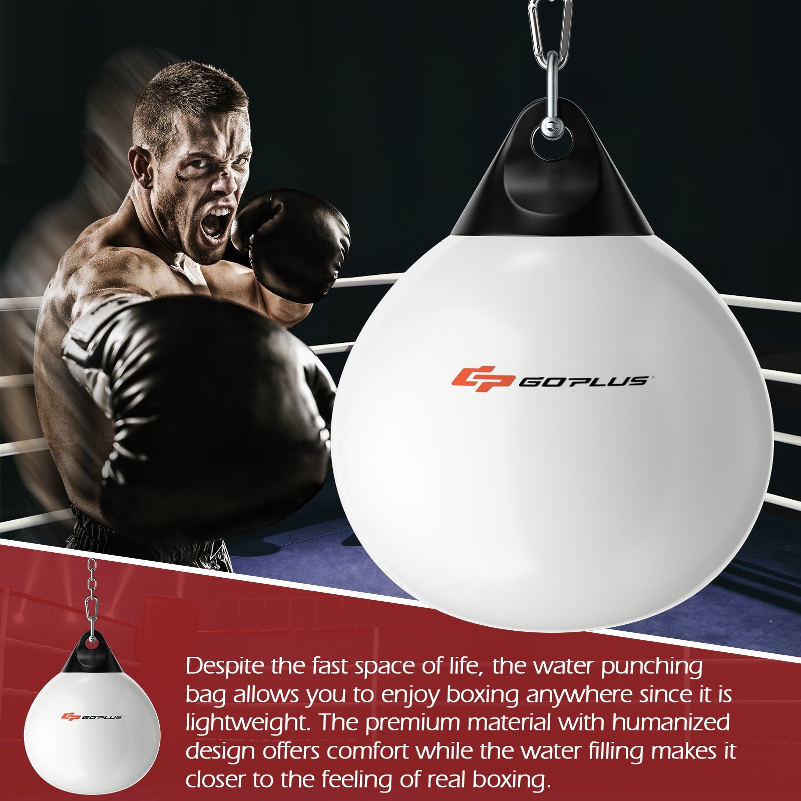21 Inch Water Punching Bag with Adjustable Metal Chain, White Boxing & Martial Arts at Gallery Canada
