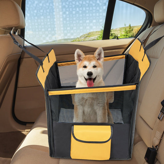 Dog Car Seat Cover with Mesh Window for Small and Medium Dogs, Black - Gallery Canada