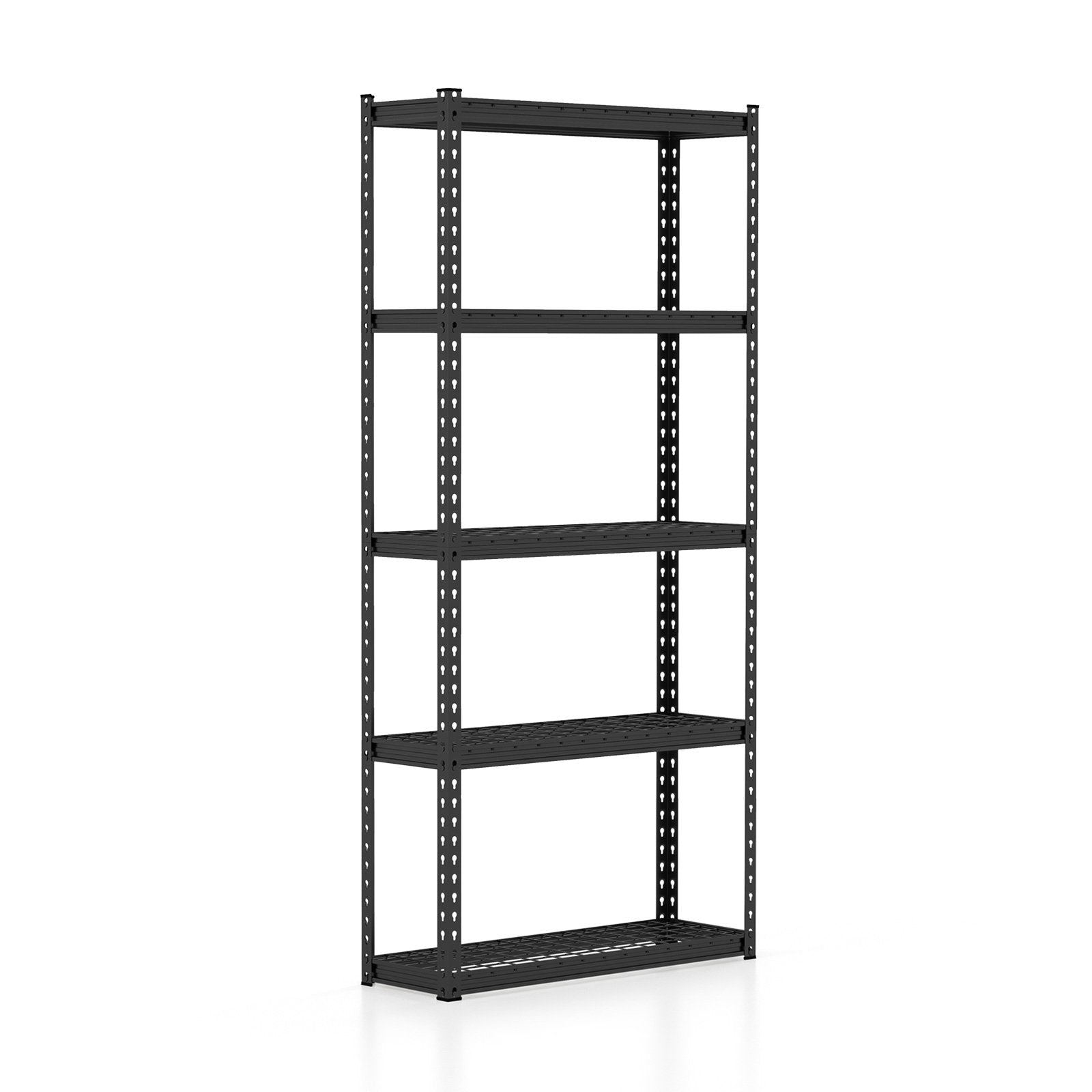 5-Tier Metal Shelving Unit with Anti-slip Foot Pad Height Adjustable Shelves for Garage-S, Black at Gallery Canada