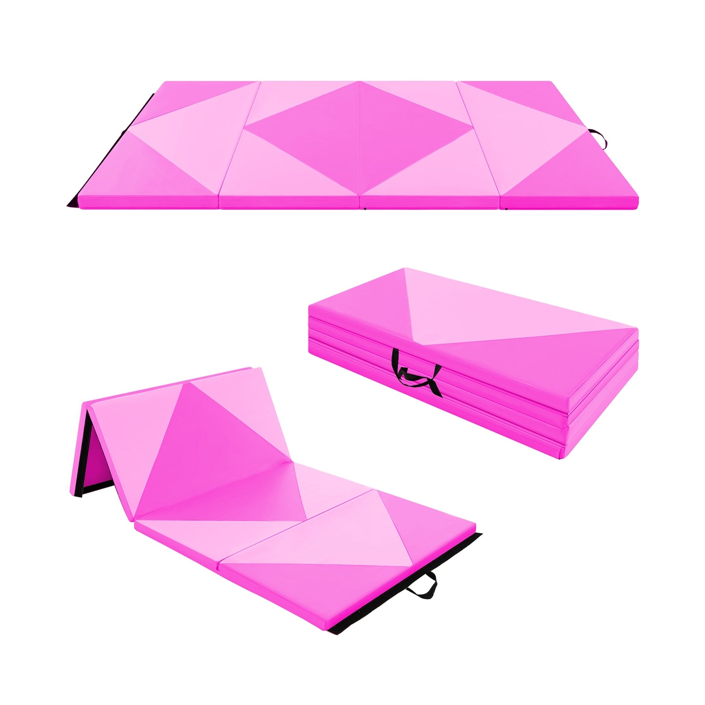 8 Feet PU Leather Folding Gymnastics Mat, Pink Yoga & Gym Mats at Gallery Canada