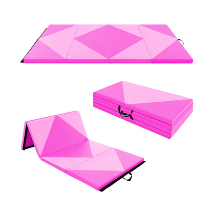 8 Feet PU Leather Folding Gymnastics Mat, Pink Yoga & Gym Mats at Gallery Canada