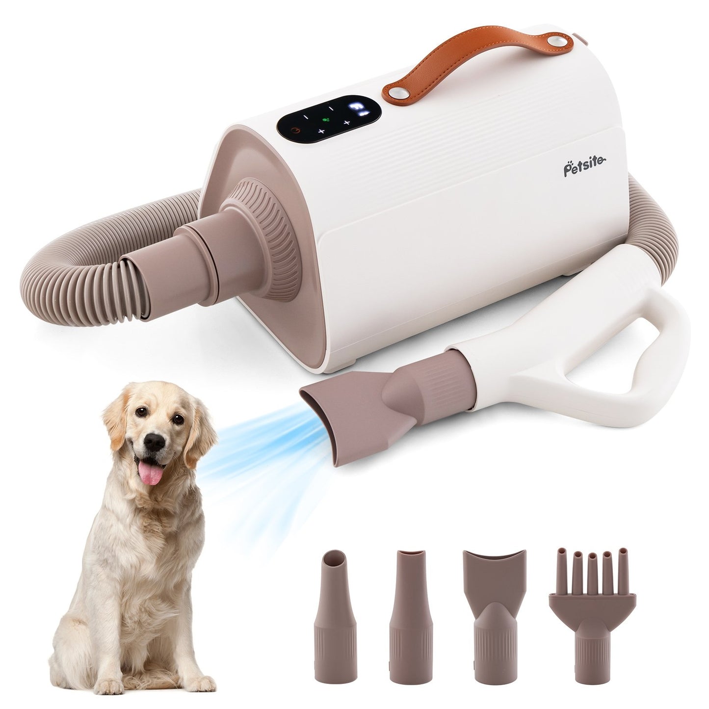 Dog Cat Hair Blower with Negative Ion Function and Adjustable Temperature, White at Gallery Canada