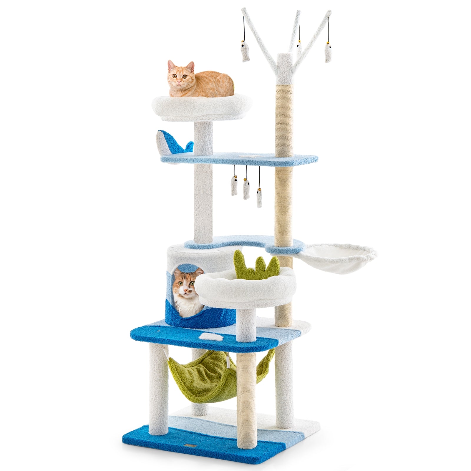 Multi-level Cat Tower with Sisal Covered Scratching Posts, Blue Cat Trees Condos & Scratchers Blue at Gallery Canada