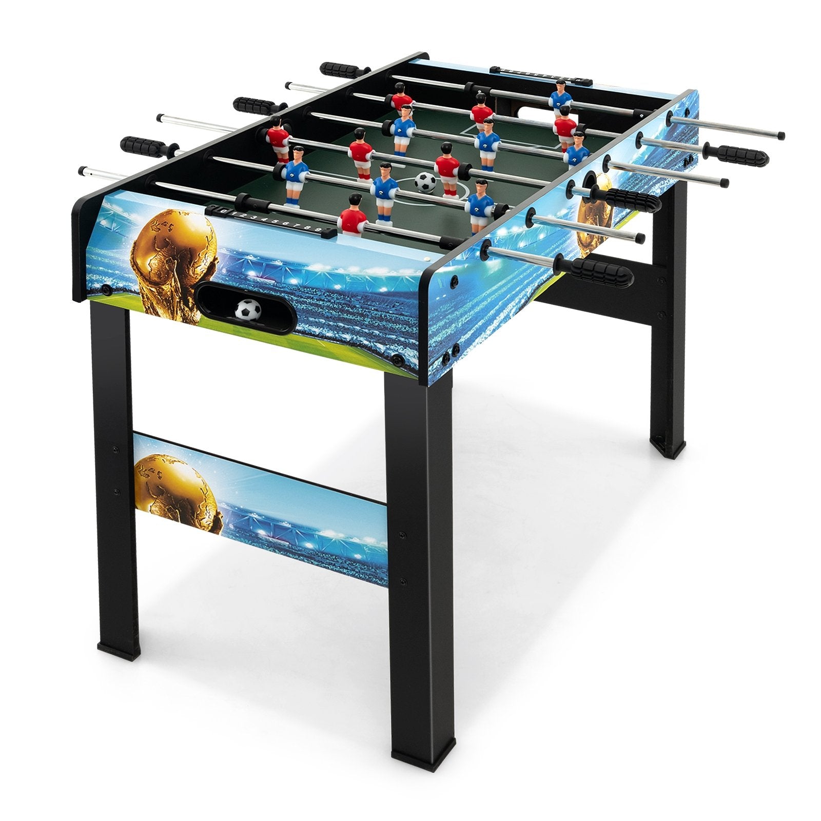37 Inch Mini Foosball Table with Score Keeper and Removable Legs, Blue - Gallery Canada
