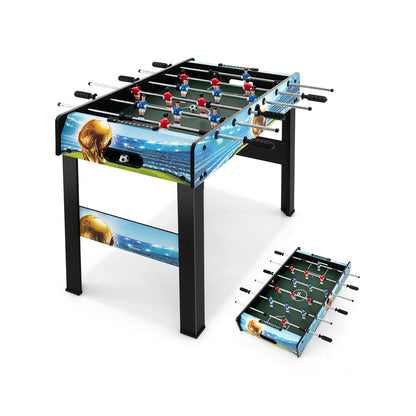 37 Inch Mini Foosball Table with Score Keeper and Removable Legs, Blue Game Room at Gallery Canada