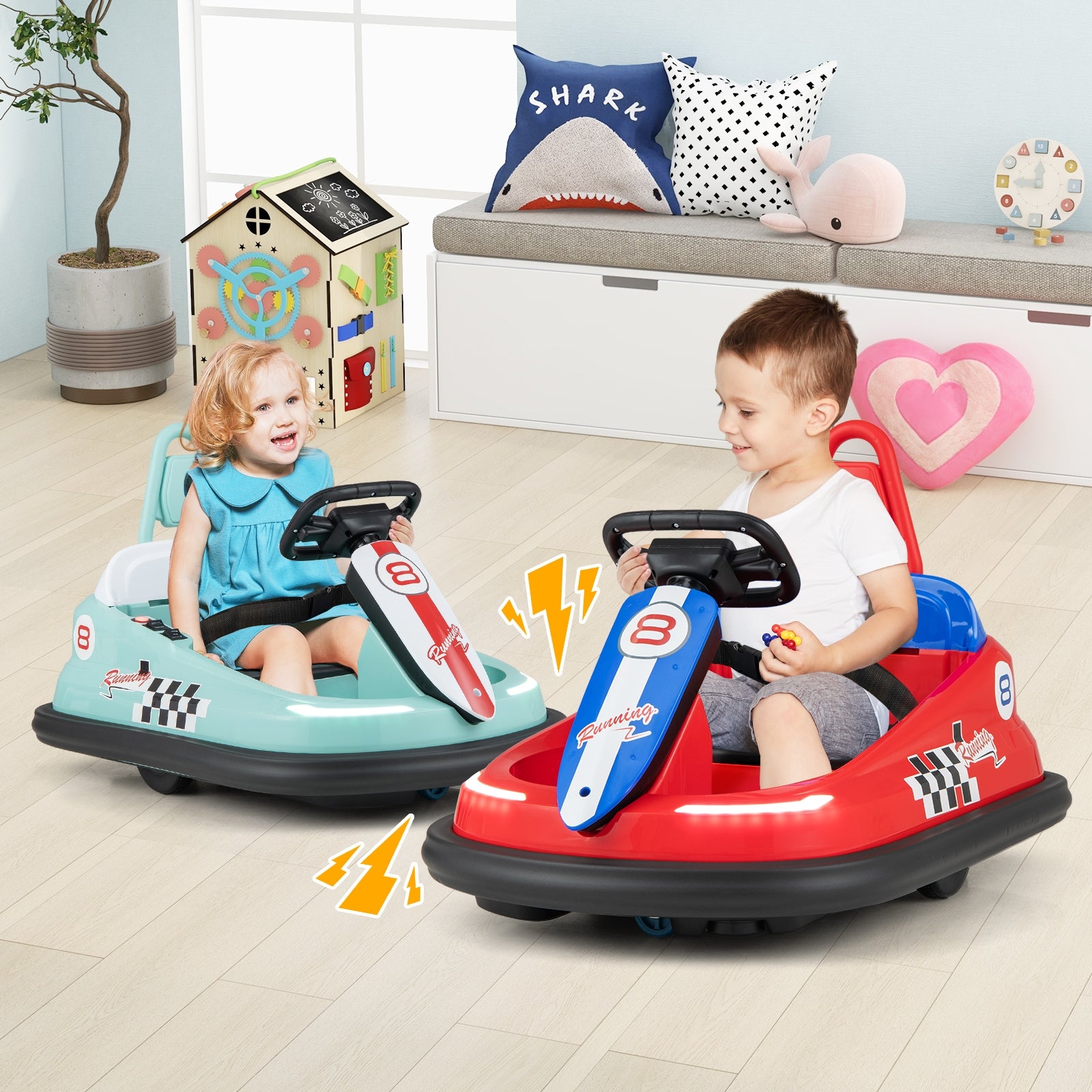 6V kids Ride-on Bumper Car with 360° Spinning and Dual Motors, Green Powered Ride On Toys at Gallery Canada