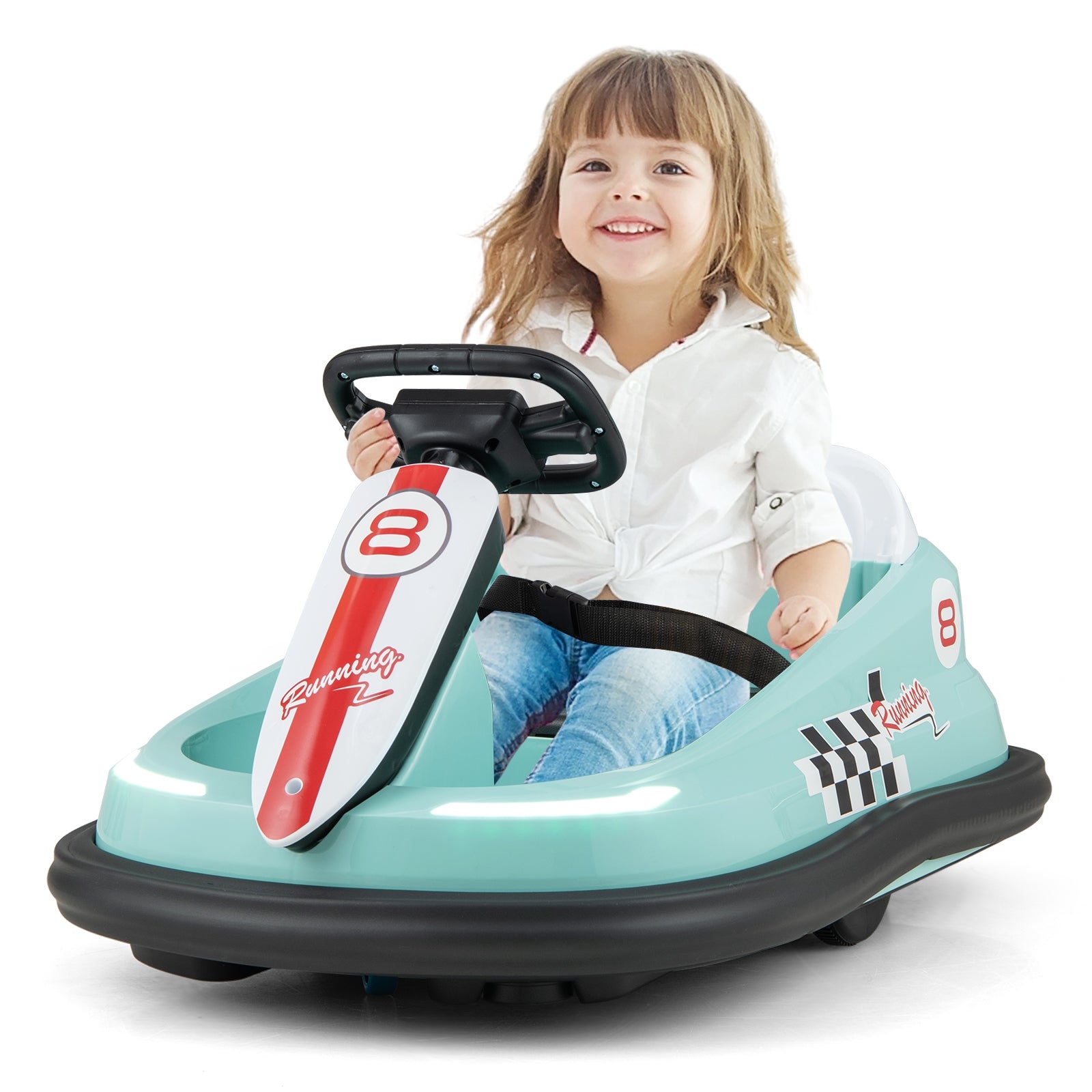6V kids Ride-on Bumper Car with 360° Spinning and Dual Motors, Green Powered Ride On Toys at Gallery Canada
