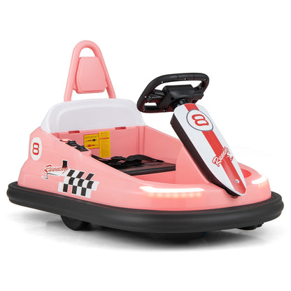 6V kids Ride-on Bumper Car with 360° Spinning and Dual Motors, Pink Powered Ride On Toys at Gallery Canada