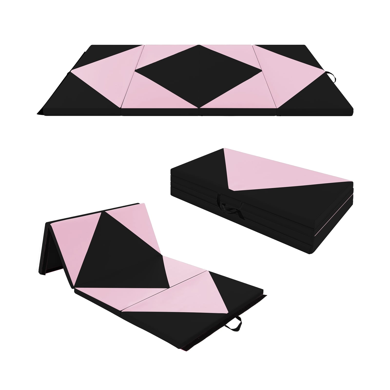 8 Feet PU Leather Folding Gymnastics Mat, Black, Pink Yoga & Gym Mats at Gallery Canada