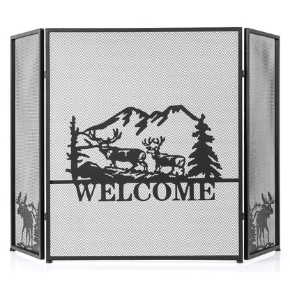 52 x 31 Inch Fireplace Screen, Black Fireplace Tools at Gallery Canada