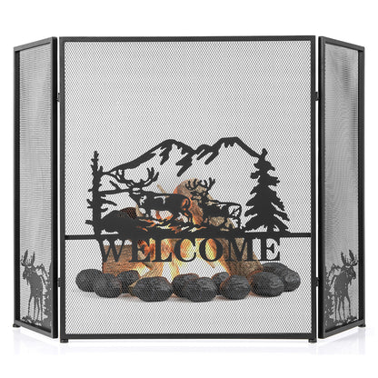 52 x 31 Inch Fireplace Screen, Black Fireplace Tools at Gallery Canada
