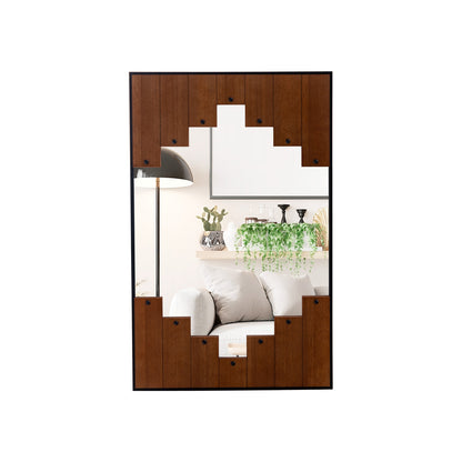 37.5 Inch x 26.5 Inch Rectangle Wall Mirror, Piano Key Frame, Wood Wall Mirrors at Gallery Canada