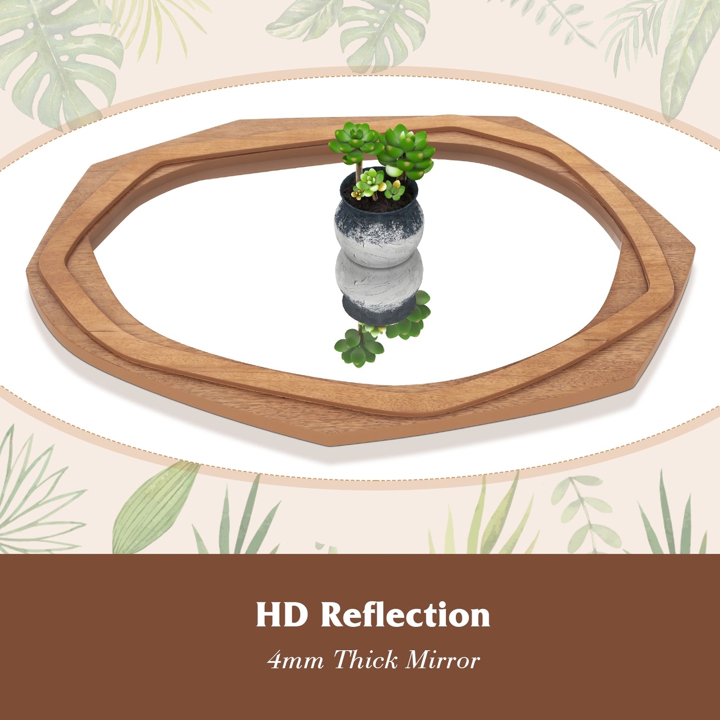 Large Water Proof Irregular Framed Decoration Wall Mirror with Expansion Screws, Natural Wall Mirrors at Gallery Canada