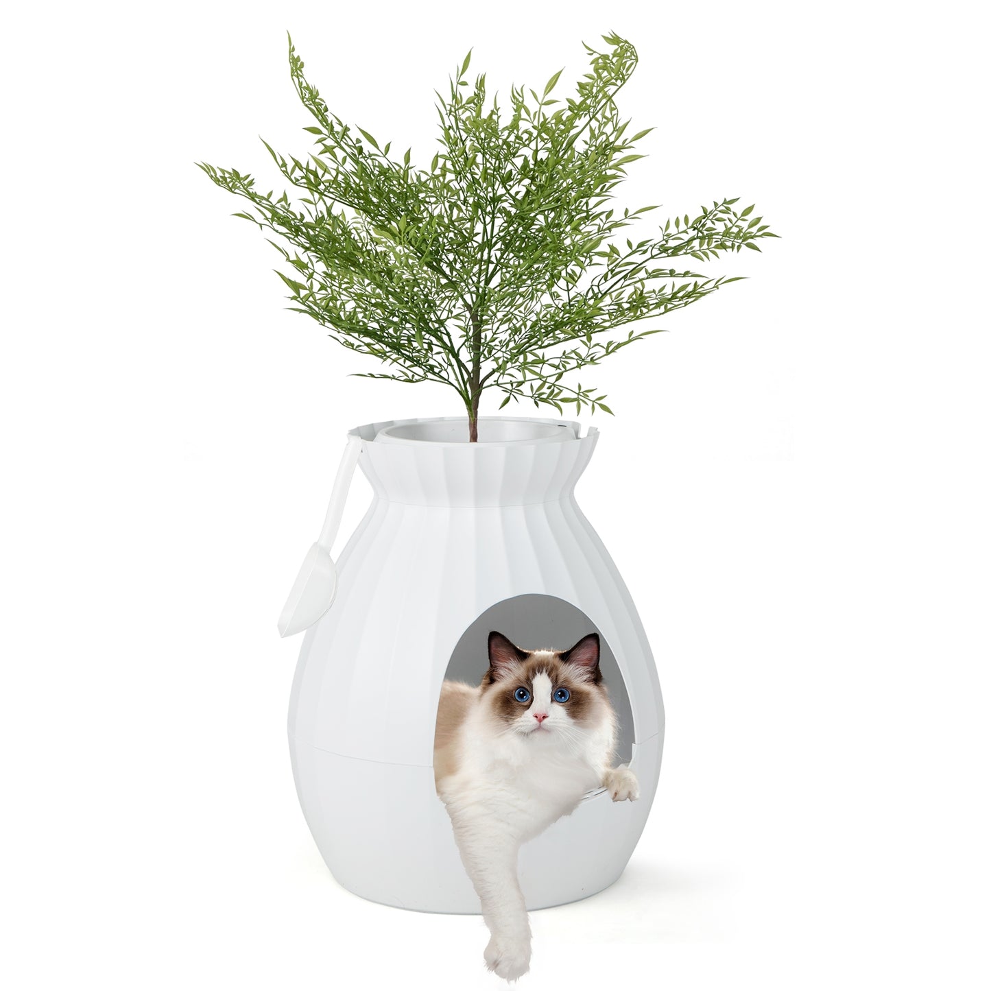 Smart Plant Cat Litter Box, Electronic Odor Removal, Sterilization, White Cat Supplies White at Gallery Canada