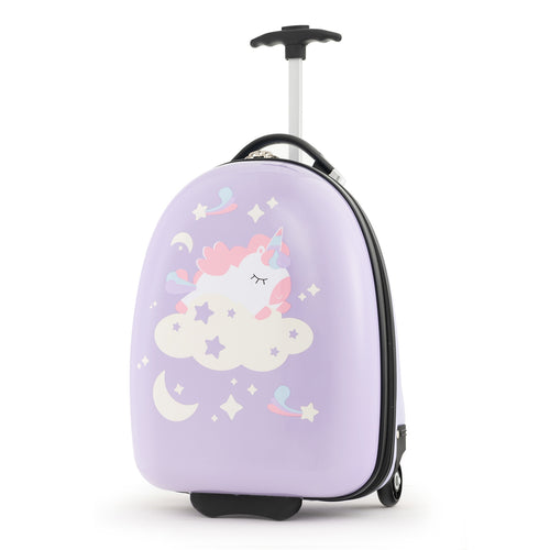 16 Inch Kids Hard Shell Suitcase With Wheels, Pink