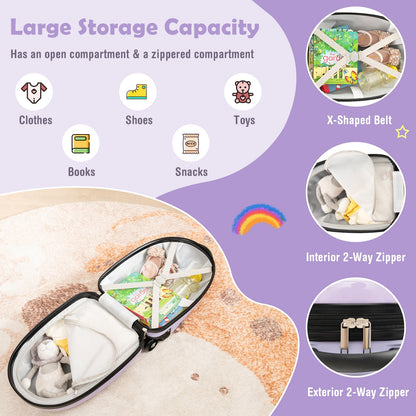 16 Inch Kids Carry-On Luggage Hard Shell Suitcase with Wheels, Pink Kids Luggage at Gallery Canada