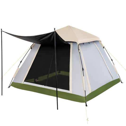 2-4 Person Pop-Up Camping Tent, Removable Rainfly, Beige Tents Beige at Gallery Canada