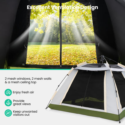 2-4 Person Pop-Up Camping Tent, Removable Rainfly, Beige Tents at Gallery Canada