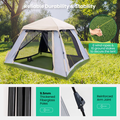 2-4 Person Pop-Up Camping Tent, Removable Rainfly, Beige Tents at Gallery Canada